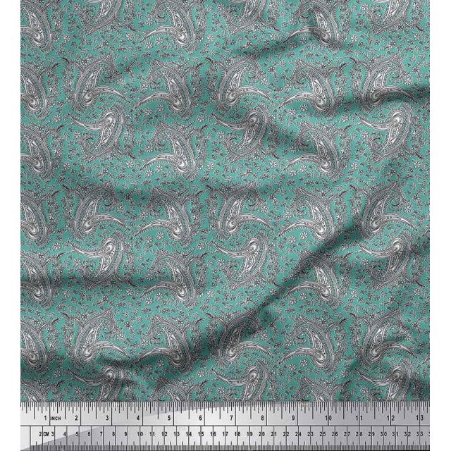 Soimoi Rayon Fabric Floral & Paisley Block Print Sewing Fabric Yard 56 Inch Wide