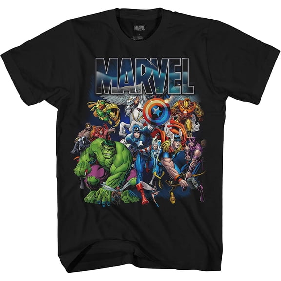 Marvel with Wings Thor Hulk Iron Man Avengers Spiderman Daredevil Strange Loki Thanos Adult Mens Graphic Tee T-Shirt Apparelâ¦