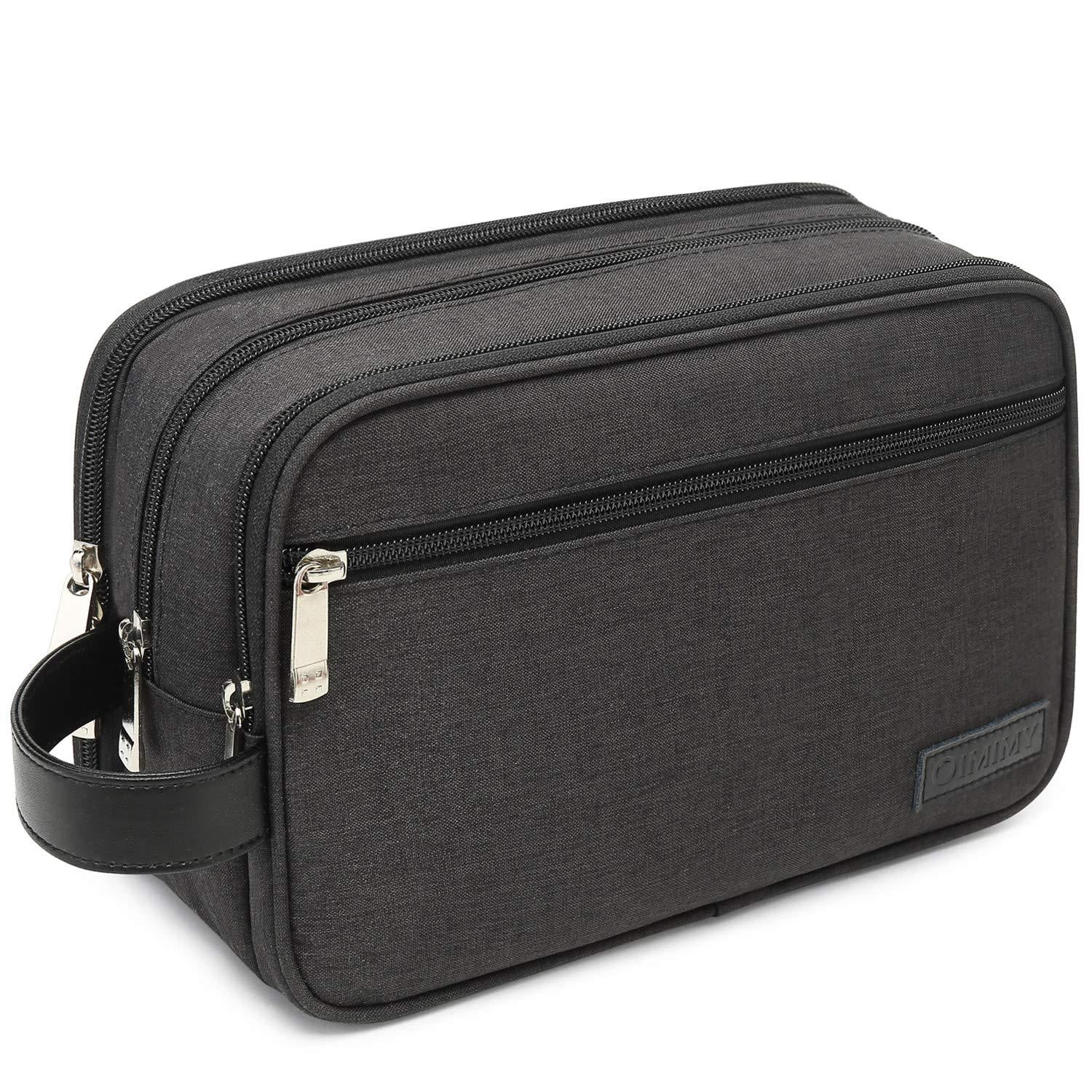 mens black travel toiletry bag