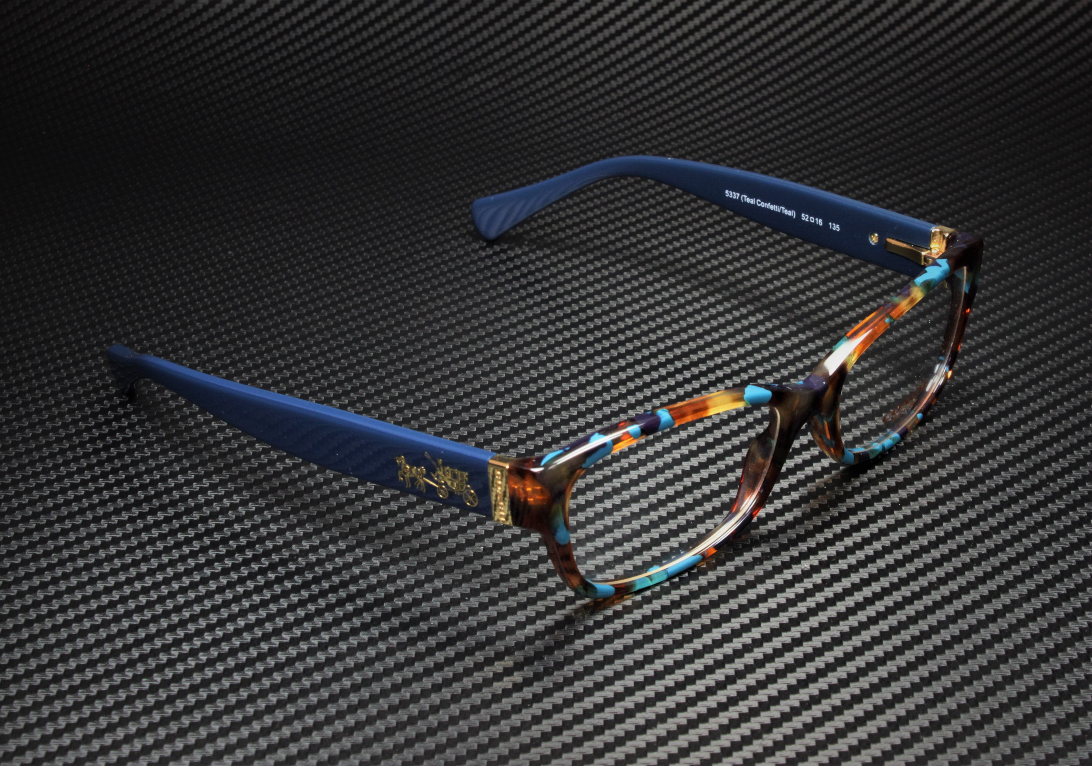 COACH Eyeglasses HC6078 5337, Teal Confetti/Teal Frame 
