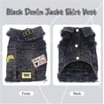 thumbnail image 3 of Pet Vests Dog Denim Jacket Hoodies Puppy Jacket for Small Medium Dogs (XL, Black Print), 3 of 4