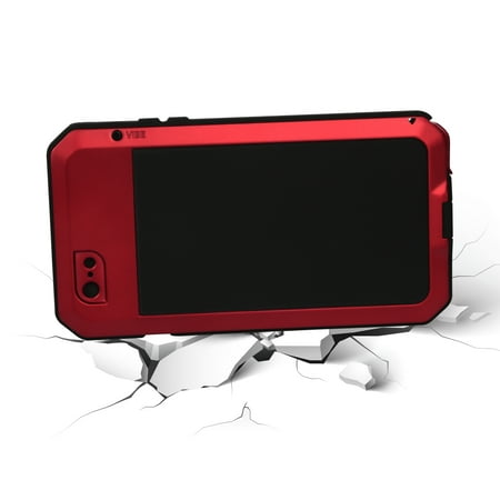 Rugged Shock-Resistant Hybrid Full Cover Case For iPhone 6 Plus - Red