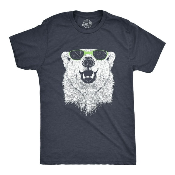 Mens Polar Bear Wearing Sunglasses T Shirt Funny Zoo Animal Graphic Tee Graphic Tees