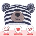 thumbnail image 4 of Gorro tejido de oso para bebé de dibujos animados, gorro de invierno para bebé para niños pequeños, gorro con orejas, gorro cálido de punto, gorro forrado de lana, 4 of 6