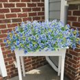 thumbnail image 3 of 6 Bundles Artificial Fake Flowers UV Resistant Plastic Plants Silk Faux Flowers for Outdoor Planters Home Indoor Outside Garden Porch Window DIY Decoration(Blue), 3 of 7