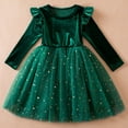 thumbnail image 2 of XEGLSBU Dresses for Girls 14-16 Long Child Xmas Girls Dresses Party Dance Kids Christmas Dress Girls Dresses Green-2 Size 4-5 Years, 2 of 7