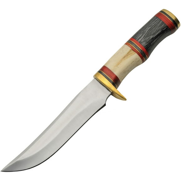 Pakistan 203456 Hunter 6" Stainless Blade Pakkawood Handle Fixed Knife