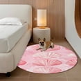 thumbnail image 2 of Pink Seashell Round Area&nbsp;Rug 6ft Summer Coastal Watercolor Cute Non-Slip&nbsp;Washable Circle Rugs Soft Felt Indoor Floor Mat for Bedroom Kitchen Living Room Bathroom, 2 of 9