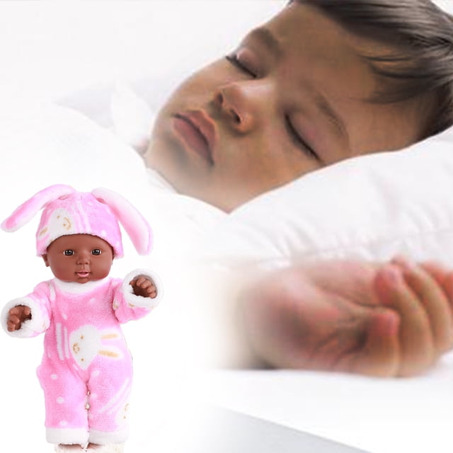 Lindas muñecas africanas realistas, muñeca recién nacida con vestido de conejo que parece real Likrtyny Para estrenar