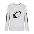 thumbnail image 4 of Shirts For Women Women's Round Neck Long Sleeved Solid Football Printed Top Womens Tops, 4 of 4