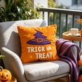thumbnail image 2 of Ohmyroo Trick Or Treat Pillow Covers, Witch Hat Themed Short Plush Cushion Covers, Cute Halloween Decorative Throw Pillow Cases for Sofa Couch Bedroom Holiday Party, 2 of 5