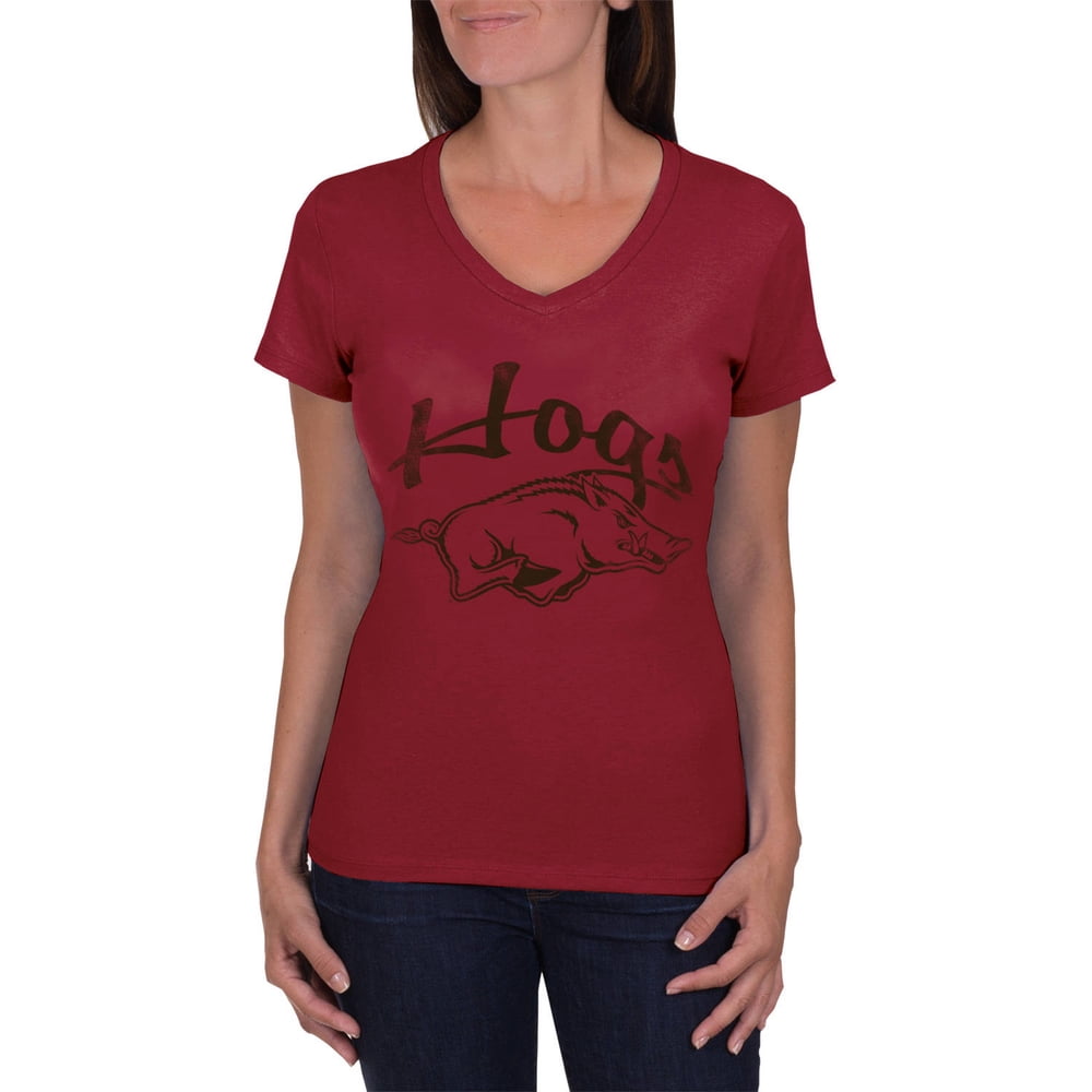 NCAA Arkansas Razorbacks Women's VNeck Tunic Cotton Tee Shirt