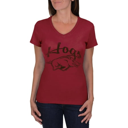 - NCAA Arkansas Razorbacks Women's V-Neck Tunic Cotton Tee Shirt