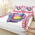 thumbnail image 4 of Erosebridal Girls Baseball Sport Full Size Sheets, Colorful Ice Cream Drip Bed Sheets, 1 Flat Sheet, 1 Fitted Sheet and 2 Pillowcases, 4 of 5