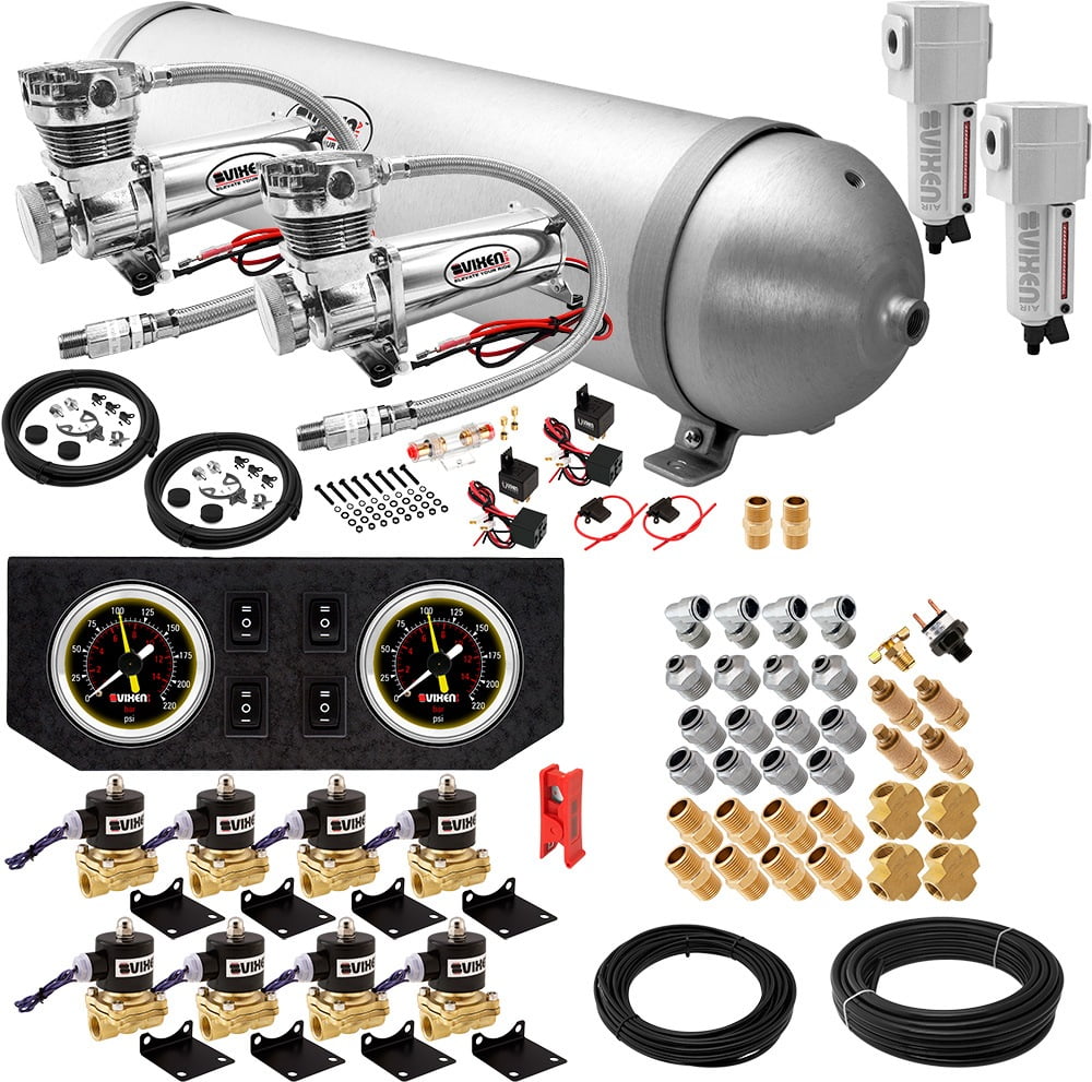 Vixen Air Suspension Kit for Truck/Car Bag/Air Ride/Spring. On Board System Dual 200psi