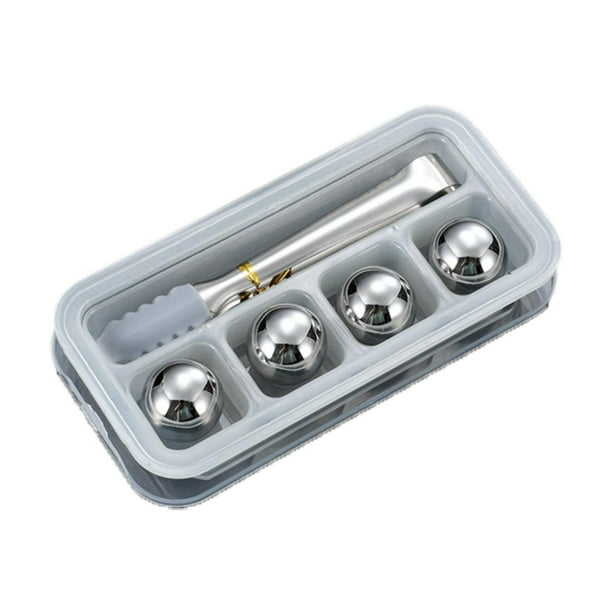 Cubos de hielo esféricos de acero inoxidable de 25 mm, fáciles de enfriar. 4pcs bolas de hielo