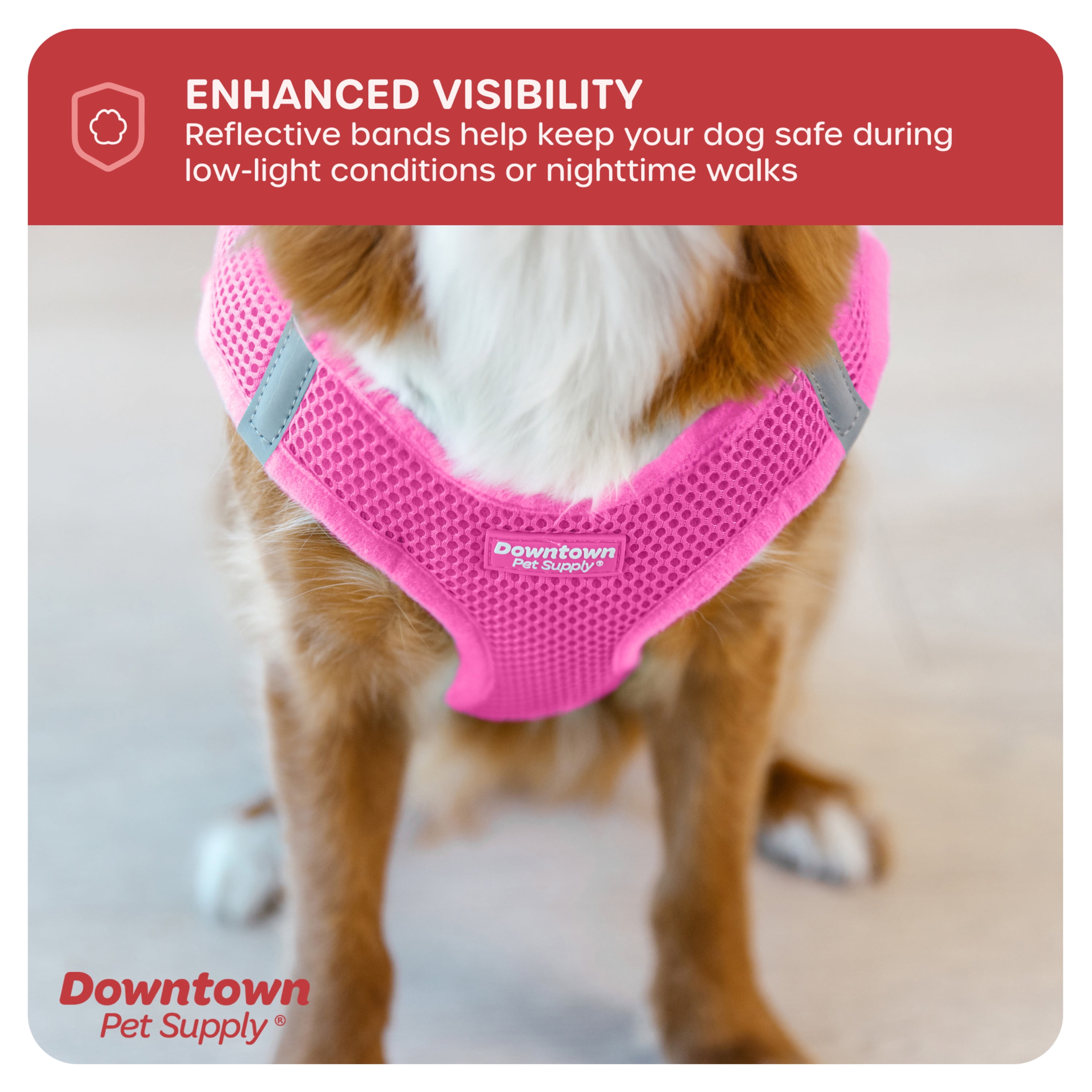 Downtown Pet Supply Step In Dog Harness No Pull, X-Large, Pink