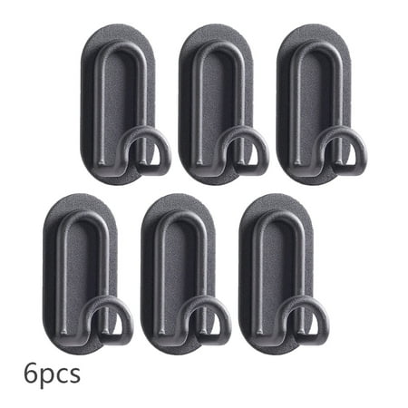 

MoreFarther Self Adhesive Wall Hooks Small Utility Hooks Hold 13 lb(Max) 6 Packs Beige