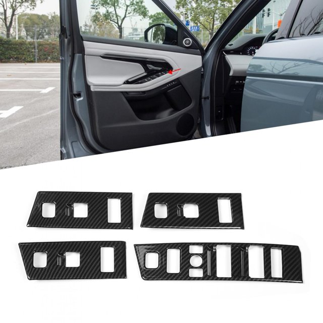 Decoración de panel de interruptores de ventana ANGGREK 4 Uds Estilo de fibra de carbono compatible con Range Rover Evoque L551 2020