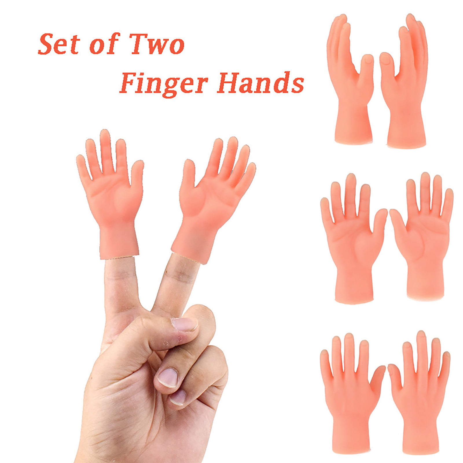 Pair of 1 Right Finger & 1 left Finger Hand soft vinyl puppet Novelty Gift 