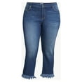 thumbnail image 6 of Sofia Jeans Women's Plus Size Sofia Cruvy Mid Rise Cropped Jeans with Frayed Hem, 6 of 6