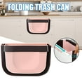 thumbnail image 2 of QTBIUQ Folding Kitchen Wall Mounted Trash Can Bathroom Folding Car Garbage Bin Pink, 2 of 6