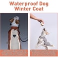 thumbnail image 6 of Waterproof Dog Winter Coat -Adjustable Warm Pet Jacket with Lead Hole & Zipper, Reflective Cold Weather Vest for Small to Large Dogs,Pet Apparel Outdoor Clothes (Brown, L), 6 of 8