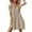 Khaki, variant on Kiplyki Women's Spring Summer Dresses New Arrivals V-Neck Button Solid Short Sleeve Dress