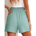 thumbnail image 3 of ANRABESS Womens Casual Shorts Elastic Paperbag Waist High Waisted Summer Loose Fit Beach Vacation Shorts with Pockets, 3 of 7