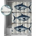 thumbnail image 3 of Extra Long Shower Curtain 72x96 Inch, Coastal Fish Shower Curtain Waterproof Bathroom Decor Modern Oil Painting Ocean Nautical Fabric Bath Curtain Set Accessories with Hooks, 3 of 6
