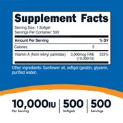 Nutricost Vitamin A 10,000 IU, 500 SoftGels Supplement