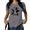 Grey, variant on Women's Cute Coffee Drinking Frog Graphic Short Sleeve T-Shirt Mushroom Print Aesthetic Cartoon Casual Crewneck Top