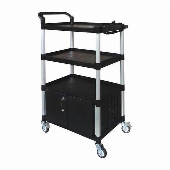 Manufacturer Varies Cart with Cabinet,52-3/4 in. H,Black 45NP05