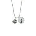 thumbnail image 2 of Delight Jewelry Silvertone Volleyball - ''Spike It'' Silvertone Script Initial Disc - T - Charm Necklace, 20"+3", 2 of 4