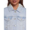thumbnail image 4 of Wonder Nation Girls Knit Sleeve Denim Jacket, Sizes 4-18 & Plus, 4 of 5