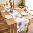 thumbnail image 3 of Purple Flowers Blossom Table Runner - 60 Inch Long, Kitchen Dining Table Runner Dresser Scarves, Spring Pastoral Garden Wildflowers Farmhouse Decor for Coffee Tables Wedding Party Banquet, 3 of 8