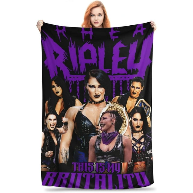 Rhea Wrestler Ripley Throw Blanket Lightweight Air Conditioner Blanket King Size Blankets for All Seasons Funny Blankets for Office for Running 40"x30"