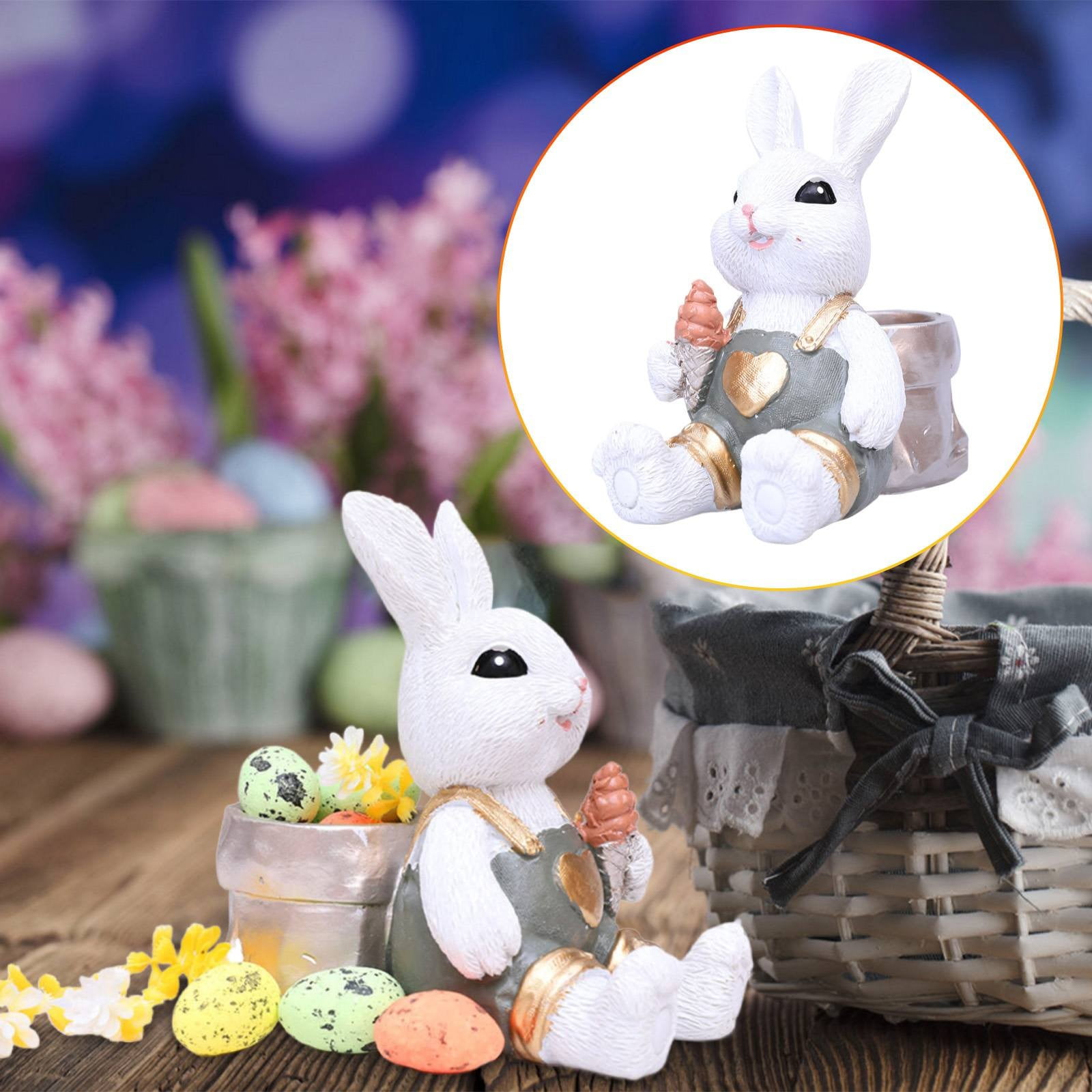 (Clearance) BNNG Bunny Pot, Small Succulent Pots with Drainage, Cute Bunny Resin Succulent Planter Pots, Bunny Decor Planter Tiny Animal Planter Flower Pot for Plants Flower Cactus Garden Decor