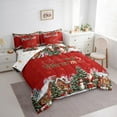 thumbnail image 3 of jejeloiu Christmas Theme Bedding Comforter Set 7 Pieces,Santa Claus Full Bedding Set,Kawaii Snowflake Snowman Fitted Sheet Flat Sheet For Teens,Microfiber Bedroom Decor Reversible, 3 of 8