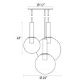 thumbnail image 2 of Sonneman 3763.38 Bubbles 3 Light 20" Wide Multi Light Pendant - Brass, 2 of 3