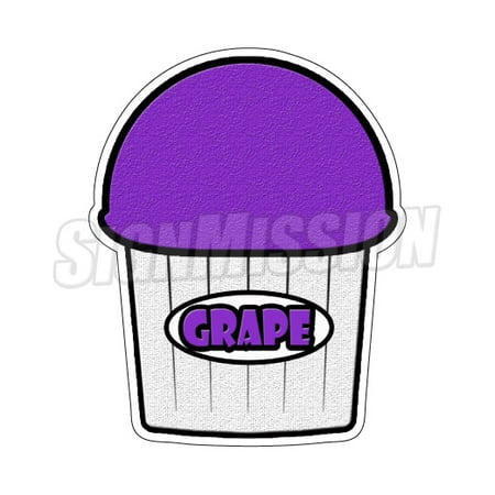 GRAPE FLAVOR Italian Ice Decal shaved ice cart trailer stand