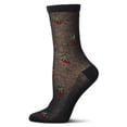 thumbnail image 3 of MeMoi Women's Cherrybomb Waffle Knit Cotton Blend Anklet Socks - Womens - Female, 9-11, Black, 3 of 9