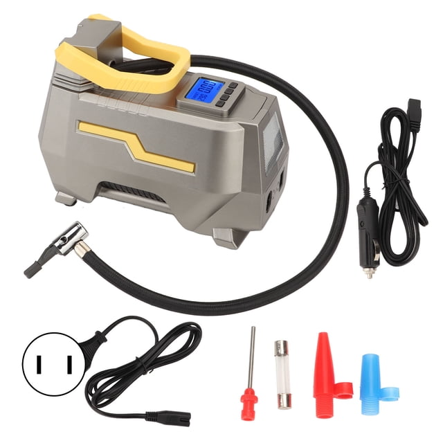 Compresor de aire portátil Bling Bling para neumáticos de coche 12 V doble cilindro inflador con luz LED