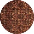 thumbnail image 1 of Ahgly Company Indoor Round Abstract Brown Modern Area Rugs, 3' Round, 1 of 4