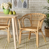 bali & pari Kaka Rattan BOHO Dining Chair, Natural Brown