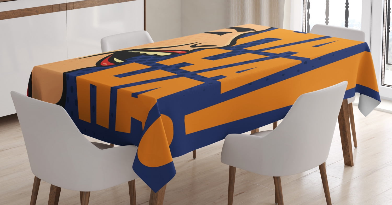 Joke Tablecloth, Cartoon Style Woman Laughing Old School Comics