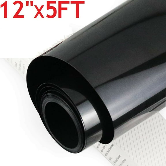 12" x 5FT Black HTV Iron On Heat Transfer Vinyl 5 Feet Roll for T Shirt Cricut