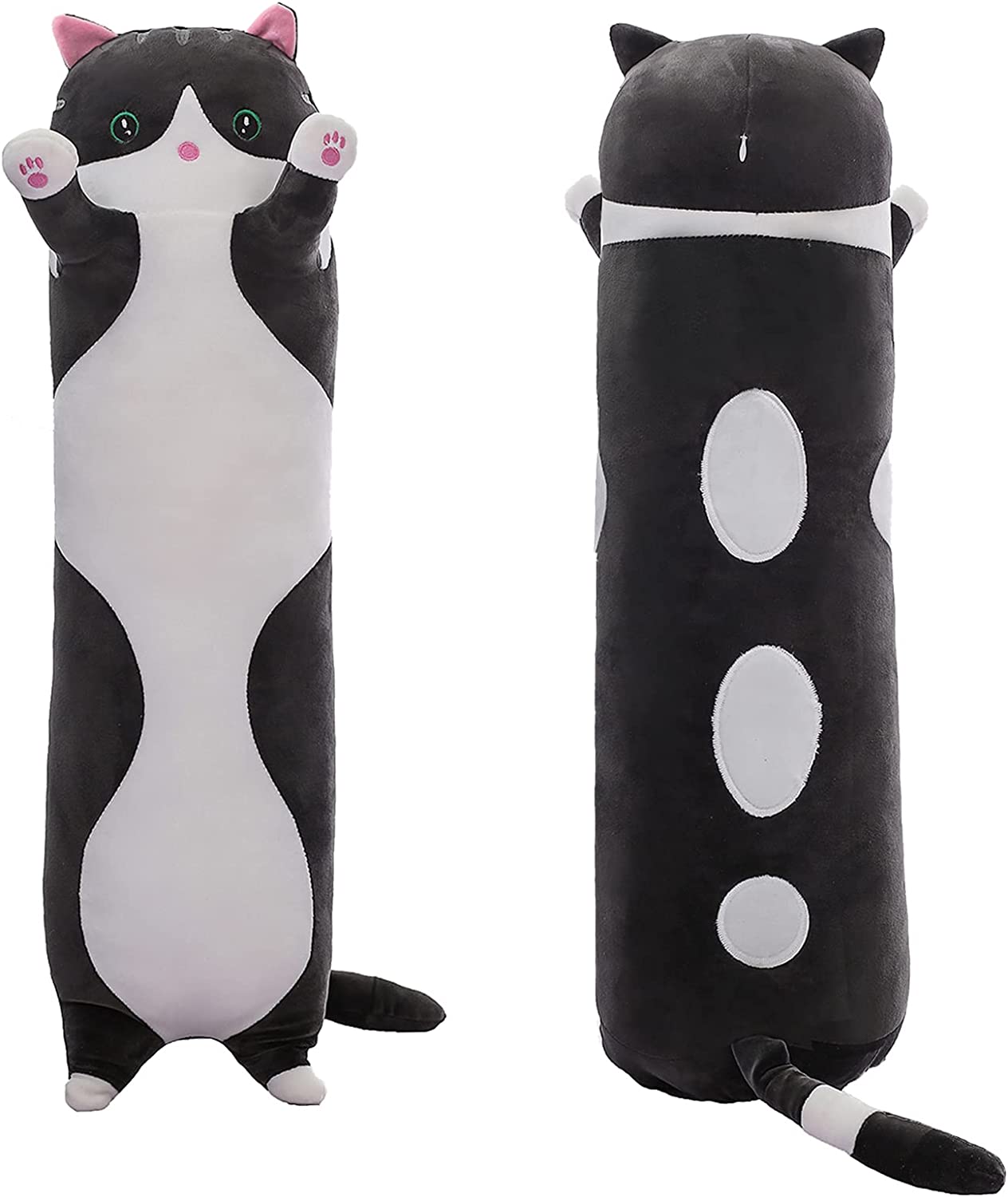 DanceeMangoo Giant Cat Body Pillow, Black Long Cat Plush Cartoon Soft