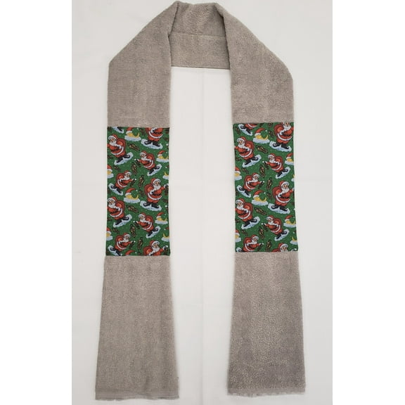 Christmas Kitchen Towel Boa / Scarf by Penny's Needful Things (Towel Color: Gray) (Santa)