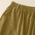 thumbnail image 6 of Maoxin Women Skirt Women‘s Casual Loose High Waisted Mid Length Pleated Split Button Pocket Skirt ,Khaki,L, 6 of 7